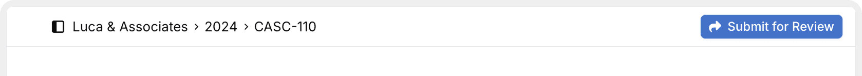 A request header with the Submit for Review button at the top right